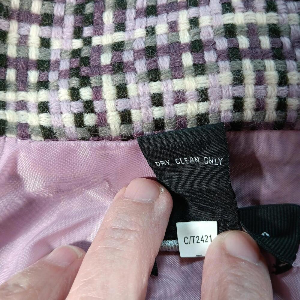 Y2K Purple Plaid Statement Collar Coat – Focus 2000- Women’s Size 8 - Picture 4 of 14